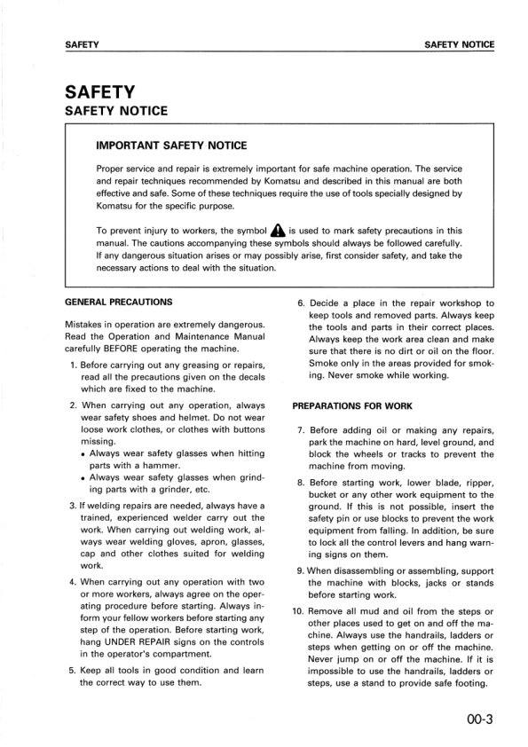 Komatsu D375A-2Bulldozer Workshop Manual SN 16001 and UP - Image 8