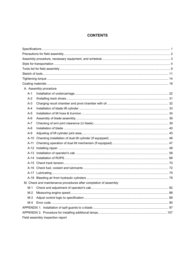 Komatsu D375A-5 Bulldozer Field Assembly Instruction SN 18553 and UP - Image 6