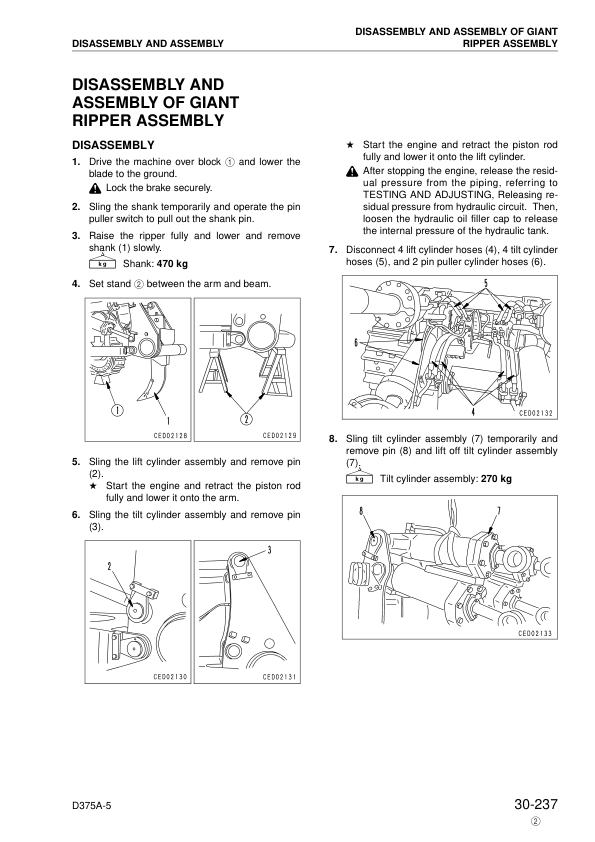 Komatsu D375A-5 Bulldozer Workshop Manual SN 18001 and UP v023507 - Image 20