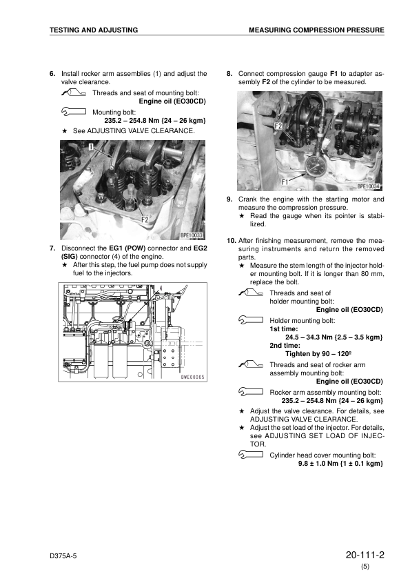 Komatsu D375A-5 Bulldozer Workshop Manual SN 18001 and UP v023508 - Image 13