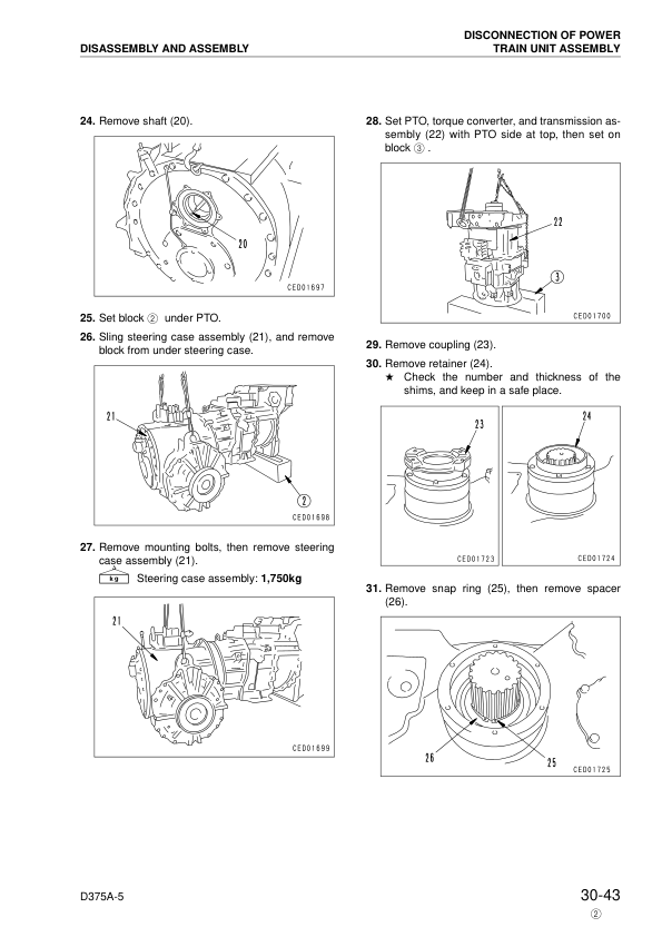Komatsu D375A-5 Bulldozer Workshop Manual SN 18001 and UP v023508 - Image 18