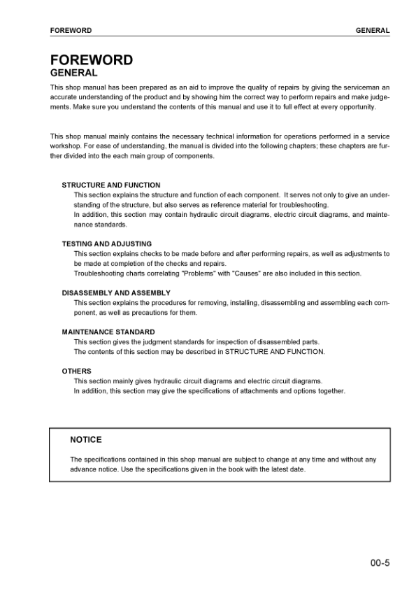Komatsu D375A-5 Bulldozer Workshop Manual SN 18001 and UP v023508 - Image 12