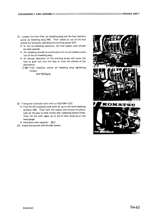 Komatsu D40A P-1 D45A P S-1 Bulldozer Workshop Manual SN 1504 1501 and UP - Image 10