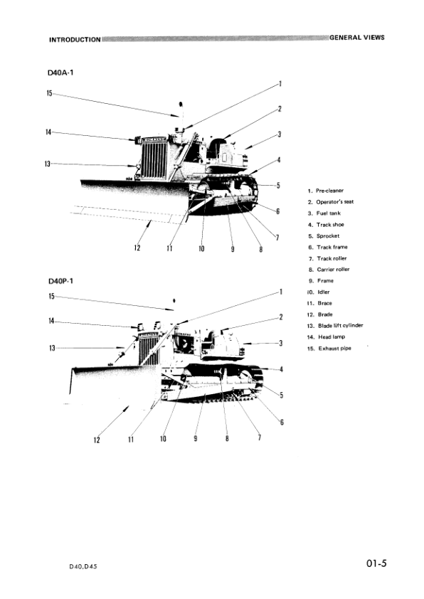 Komatsu D40A P-1 D45A P S-1 Crawer Loaders Workshop Manual SN 1504 1501 and UP - Image 4