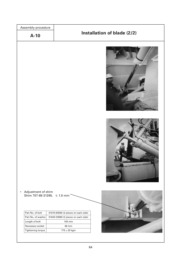 Komatsu D475A-3 Super Dozer Field Assembly Manual SN 10601 and UP - Image 10