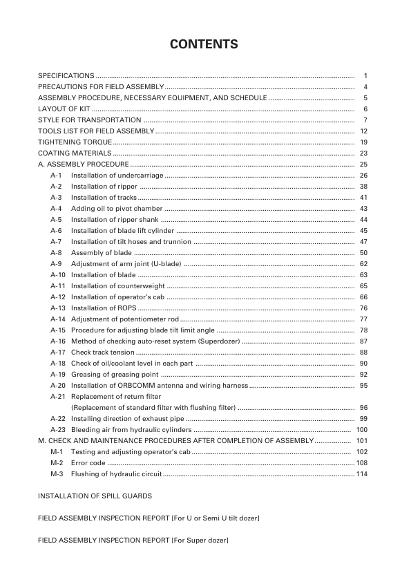 Komatsu D475A-3 Super Dozer Field Assembly Manual SN 10601 and UP - Image 5