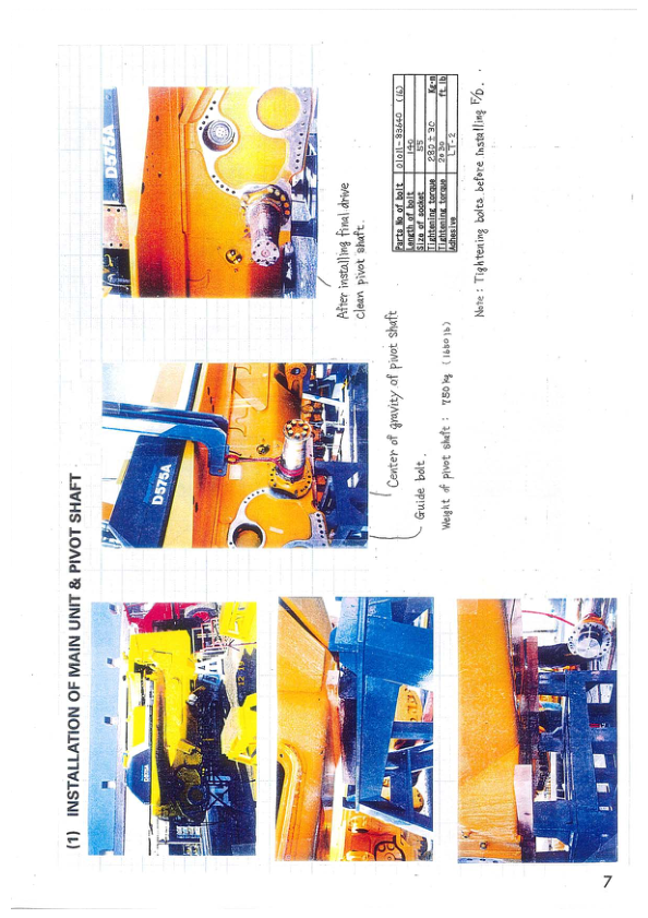 Komatsu D575-2 Super Dozer Field Assembly Instruction SN 10012 and UP - Image 10