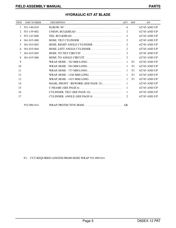 Komatsu D65EX-12 PAT Bulldozer Field Assembly Instruction SN 62745 and UP - Image 13