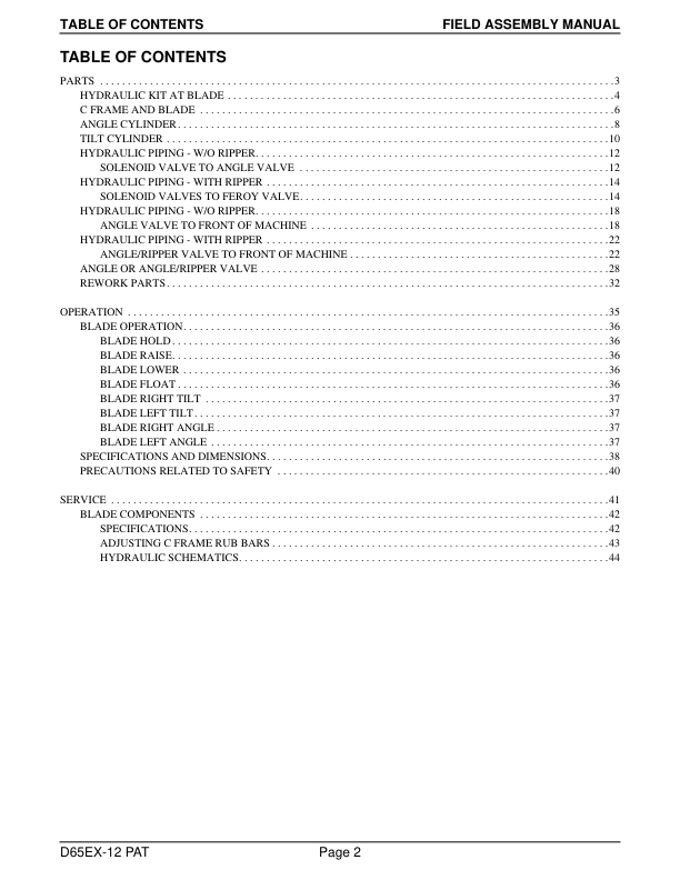 Komatsu D65EX-12 PAT Bulldozer Field Assembly Instruction SN 62745 and UP - Image 4