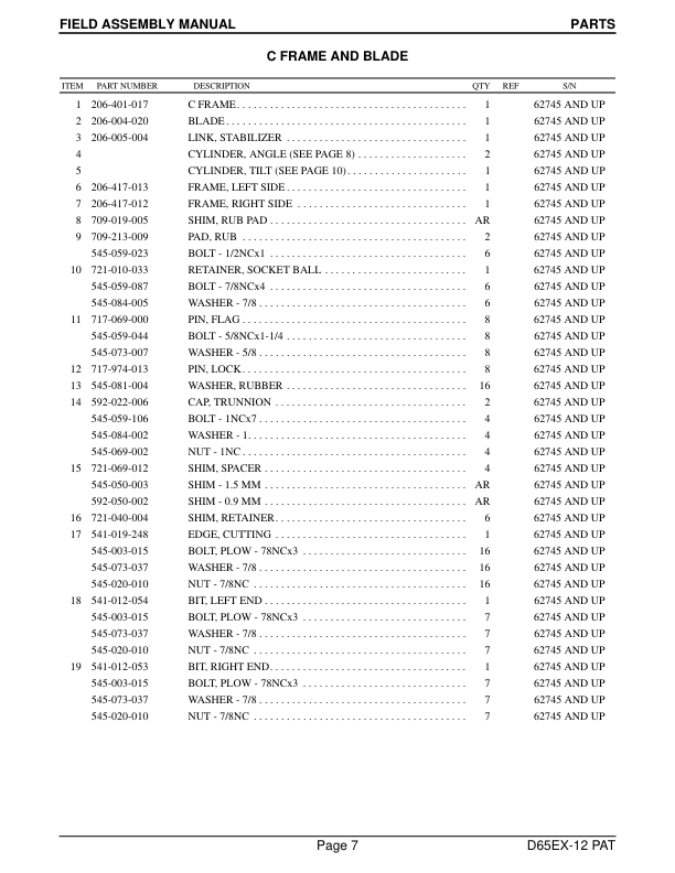 Komatsu D65EX-12 PAT Bulldozer Field Assembly Instruction SN 62745 and UP - Image 8
