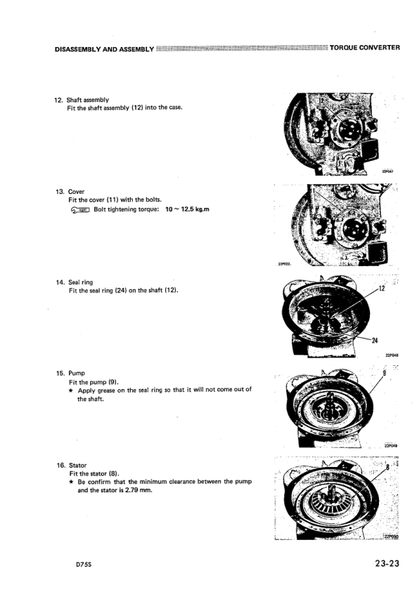 Komatsu D75S-3 Crawer Loaders Workshop Manual SN 7001 and UP - Image 10