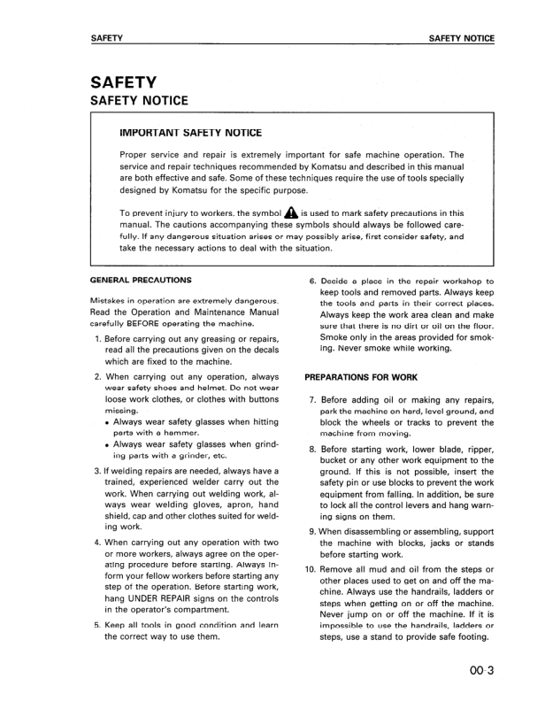 Komatsu D75S-5 Crawer Loaders Workshop Manual SN 15001 and UP Printed Book - Image 9