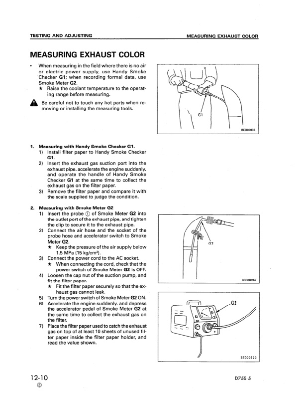 Komatsu D75S-5 Crawer Loaders Workshop Manual SN 15001 and UP Printed Book - Image 19