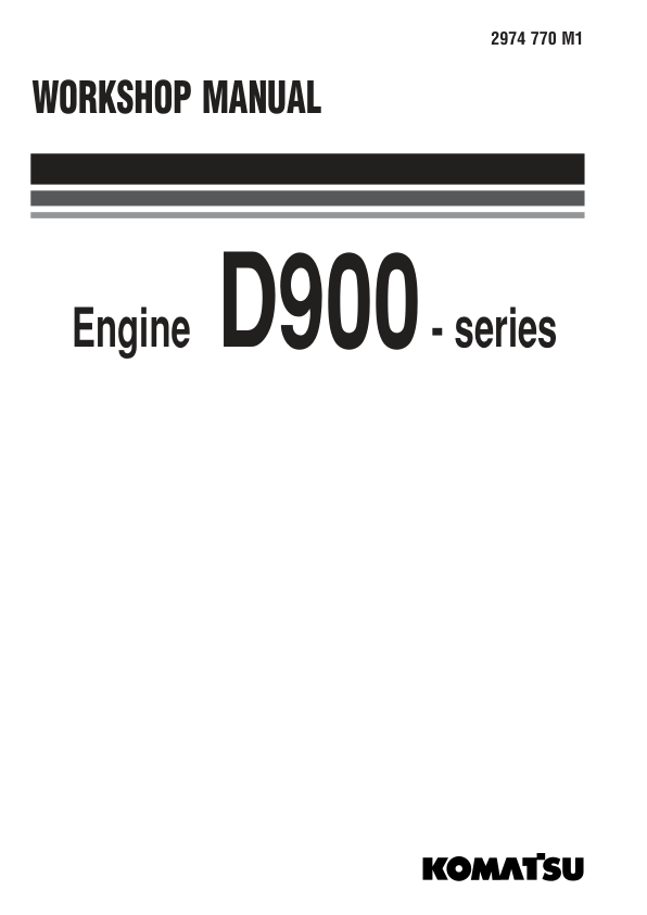 Komatsu D900 Series Diesel Engine Workshop Manual SN and UP - Image 2