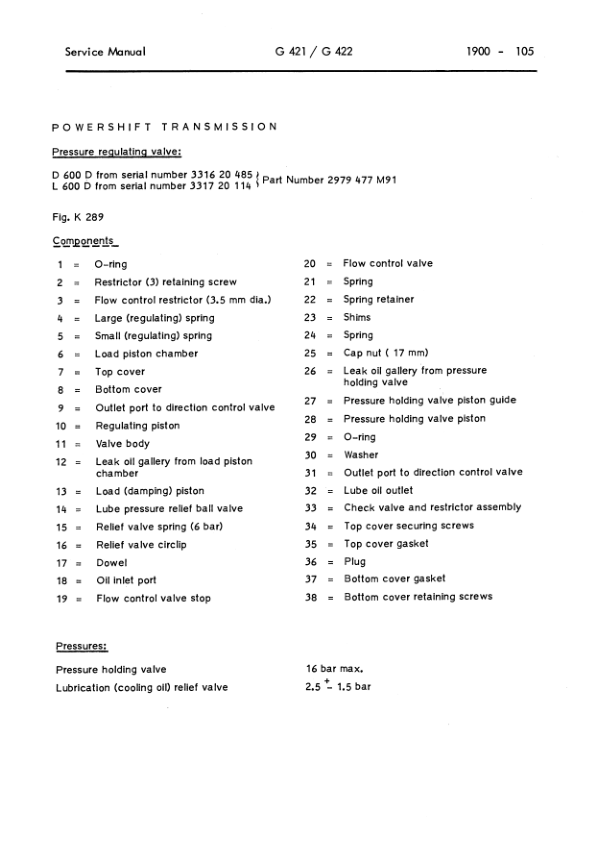 Komatsu G421 G422 Powershift Transsmision Workshop Manual Printed Book - Image 9