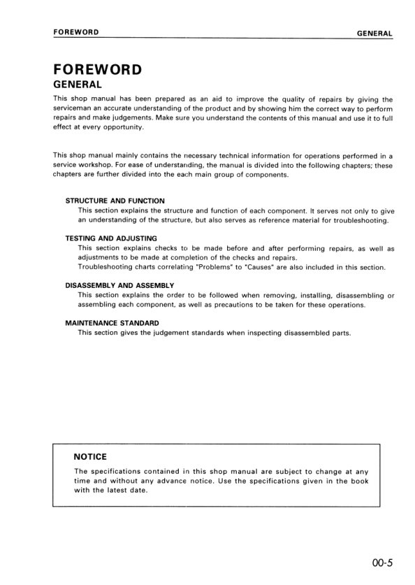 Komatsu GD305A-3 Motor Grader Workshop Manual SN 8018 and UP - Image 8