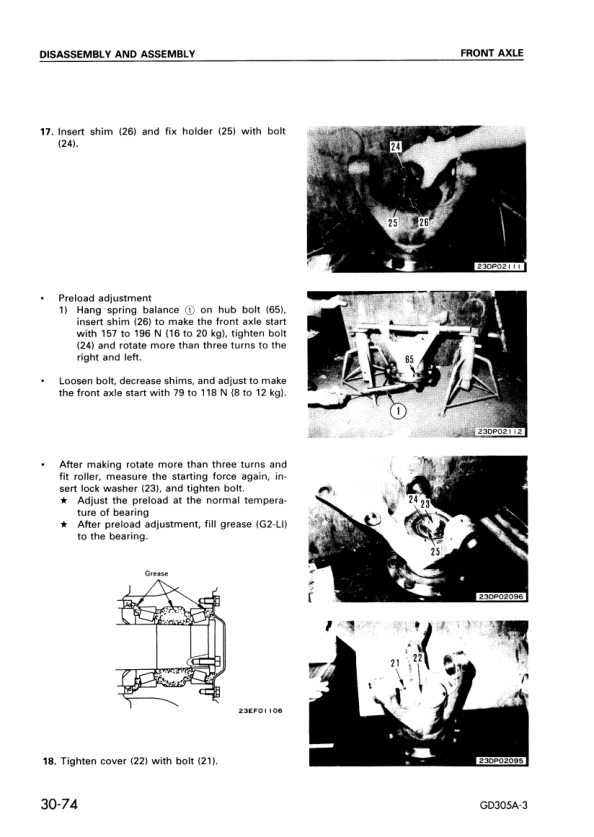 Komatsu GD305A-3 Motor Grader Workshop Manual SN 8018 and UP - Image 16