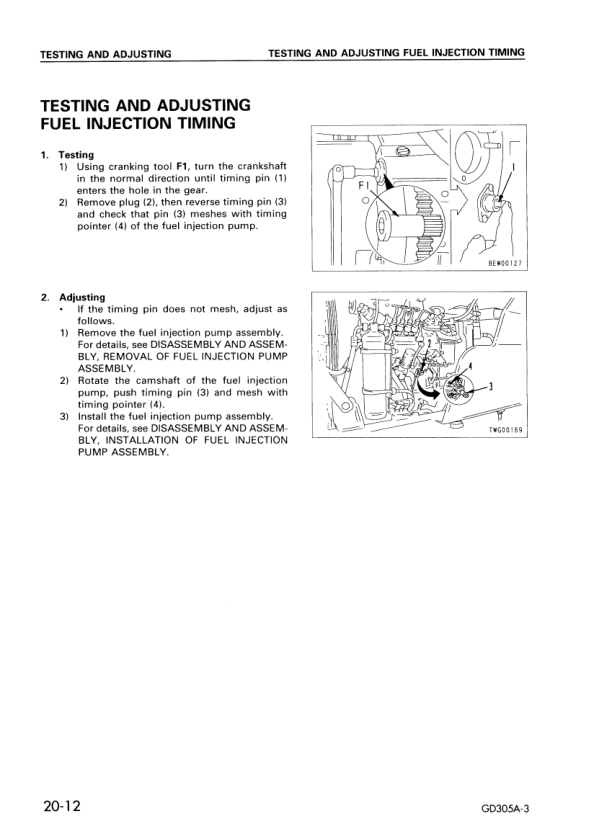 Komatsu GD305A-3 Motor Grader Workshop Manual SN 8018 and UP - Image 12
