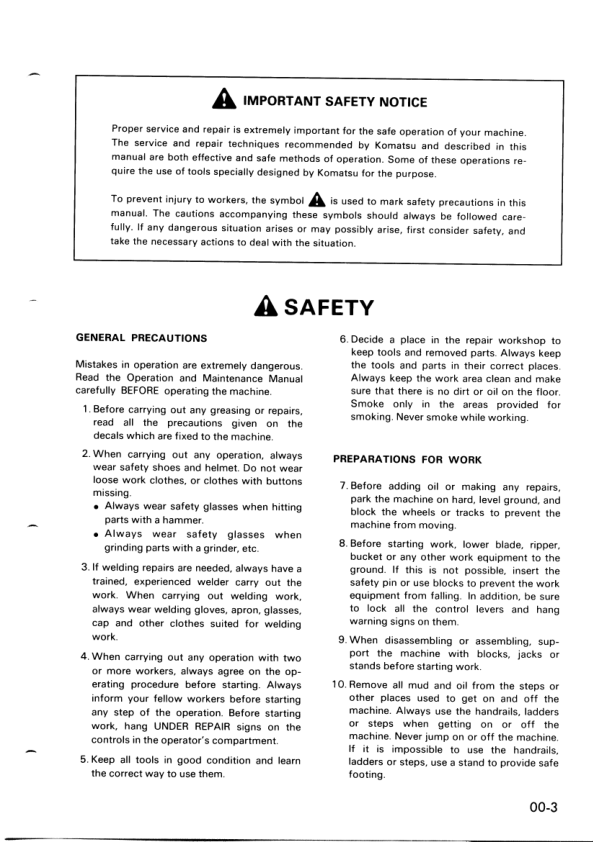 Komatsu GD510 GD520 Series Motor Grader Workshop Manual - Image 10