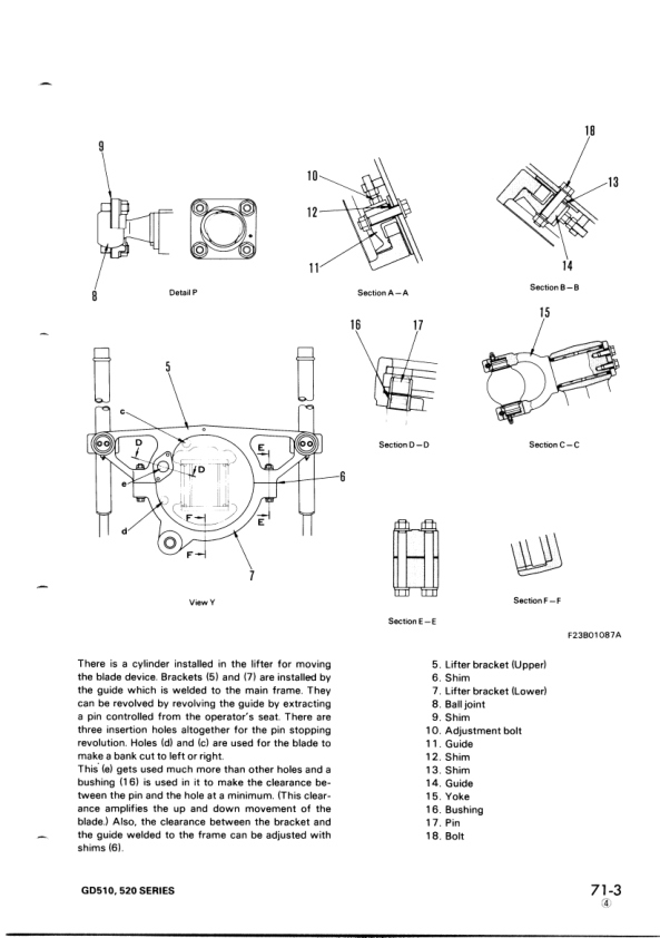 Komatsu GD510 GD520 Series Motor Grader Workshop Manual - Image 17