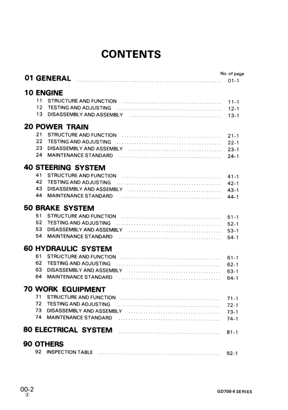Komatsu GD700-4 Series Grader Workshop Manual SN 16001 21001 and UP - Image 6