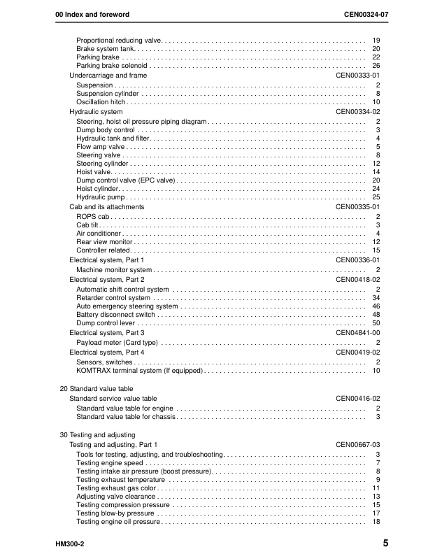 Komatsu HM300-2 Dump Truck Workshop Manual SN A11001 and UP - Image 9
