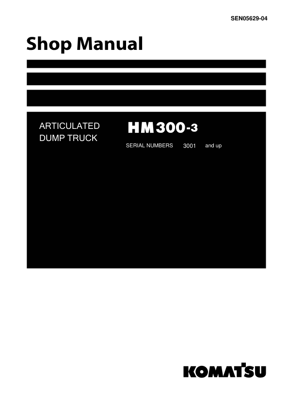 Komatsu HM300-3 Dump Truck Workshop Manual SN 3001 and UP - Image 2