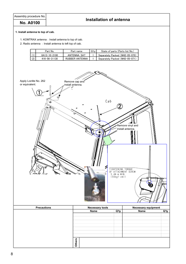Komatsu HM350-2 Dump Truck Field Assembly Instruction SN 2001 and UP - Image 4