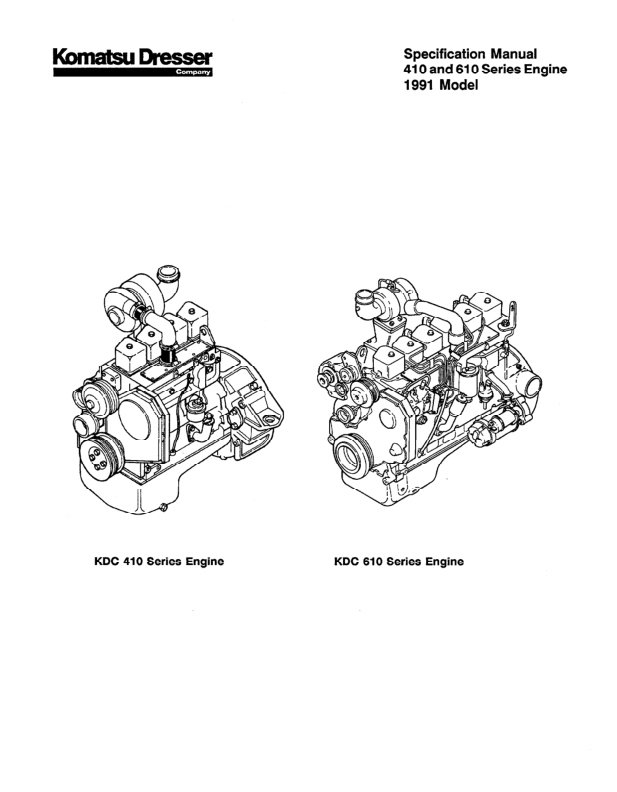 Komatsu KDC 410 610 Series Diesel Engine Specification Manual - Image 6
