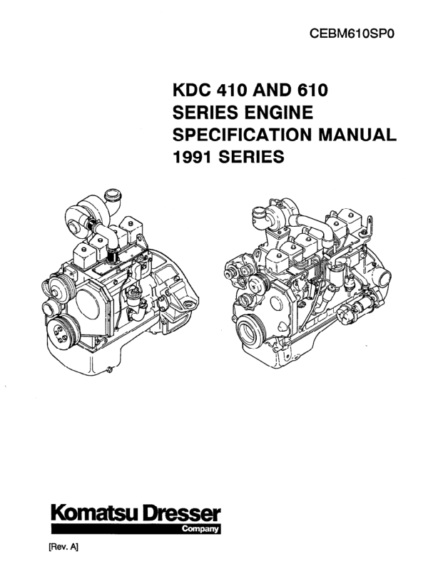 Komatsu KDC 410 610 Series Diesel Engine Specification Manual - Image 2