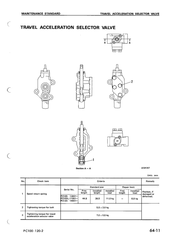 Komatsu PC100-100L-2 PC120-2 Excavator Workshop Manual SN 13001 11001 14001 and UP - Image 16