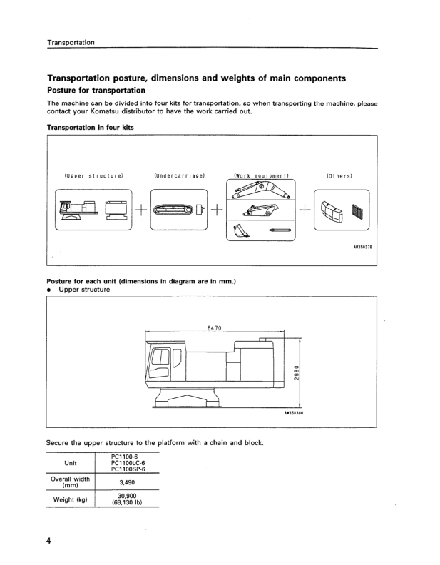 Komatsu PC1100-6 SP-6 LC-6 Excavator Field Assembly Instruction SN 10001 and UP - Image 8