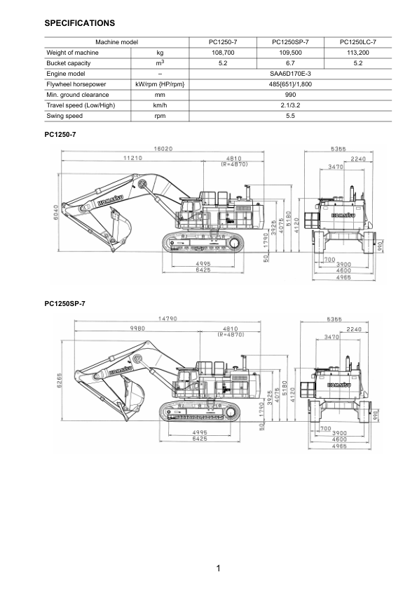 Komatsu PC1250-7 LC-7 SP-7 Excavator Workshop Manual SN 20001 and UP - Image 8