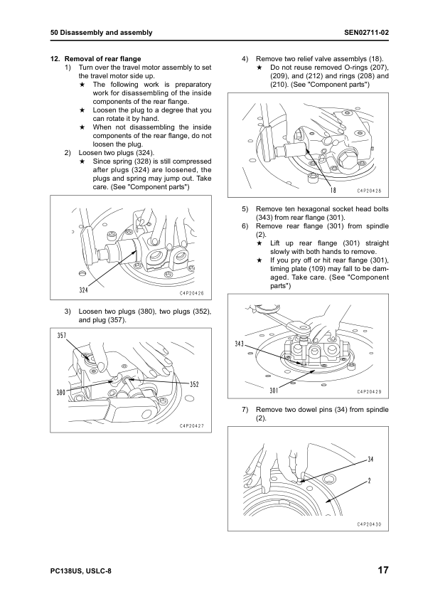 Komatsu PC138US-8 PC130USLC-8 Excavator Workshop Manual SN 20001 and UP - Image 20
