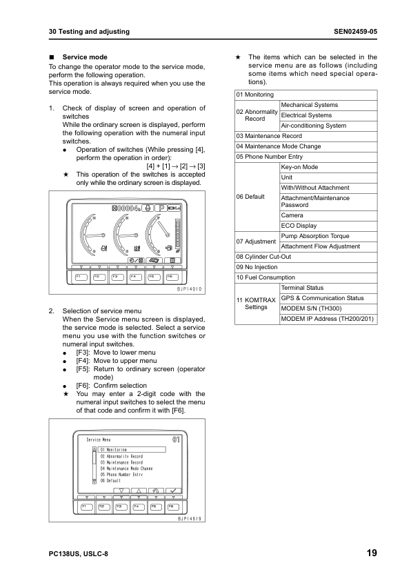 Komatsu PC138US-8 PC130USLC-8 Excavator Workshop Manual SN 20001 and UP - Image 14