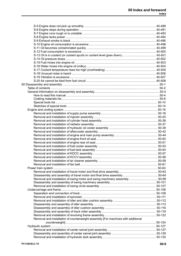 Komatsu PC138USLC-10 Excavator Workshop Manual SN 40001 and UP - Image 4