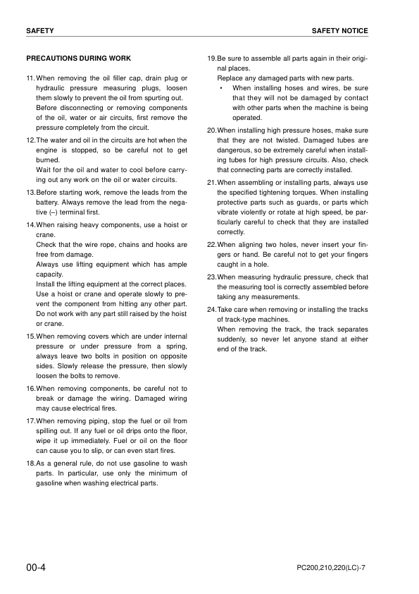 Komatsu PC200 200LC-7 PC210 200LC-7 PC220 220LC-7 Galeo Excavator Workshop Manual - Image 7