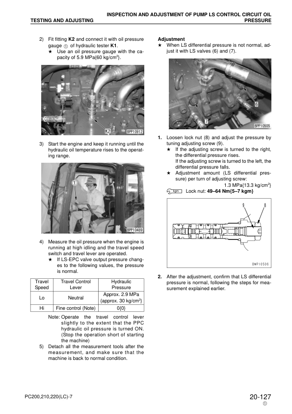 Komatsu PC200 200LC-7 PC210 200LC-7 PC220 220LC-7 Galeo Excavator Workshop Manual - Image 15