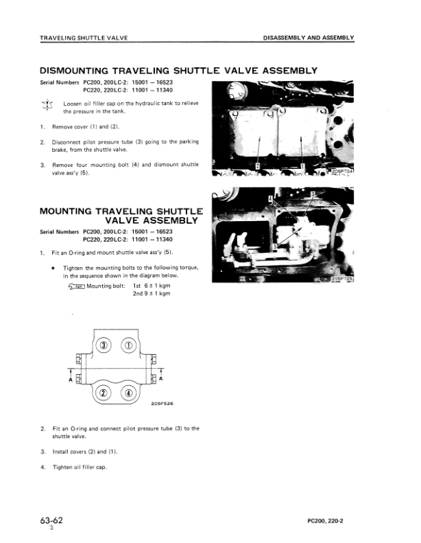Komatsu PC200 PC200LC-2 PC220 Excavator Workshop Manual SN 15001 11001 and UP - Image 8