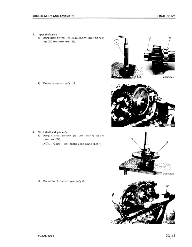 Komatsu PC200 PC200LC-2 PC220 Excavator Workshop Manual SN 15001 11001 and UP - Image 6