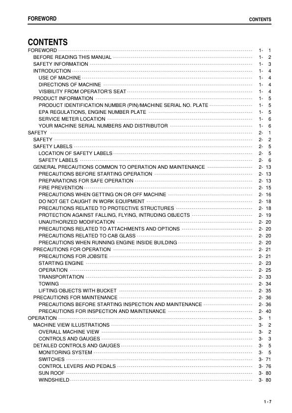 Komatsu PC228US-8 PC228USLC-8 Excavator Operation and Maintenance Manual SN 50001 and UP - Image 10