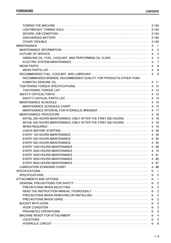 Komatsu PC228US-8 PC228USLC-8 Excavator Operation and Maintenance Manual SN 50001 and UP - Image 3