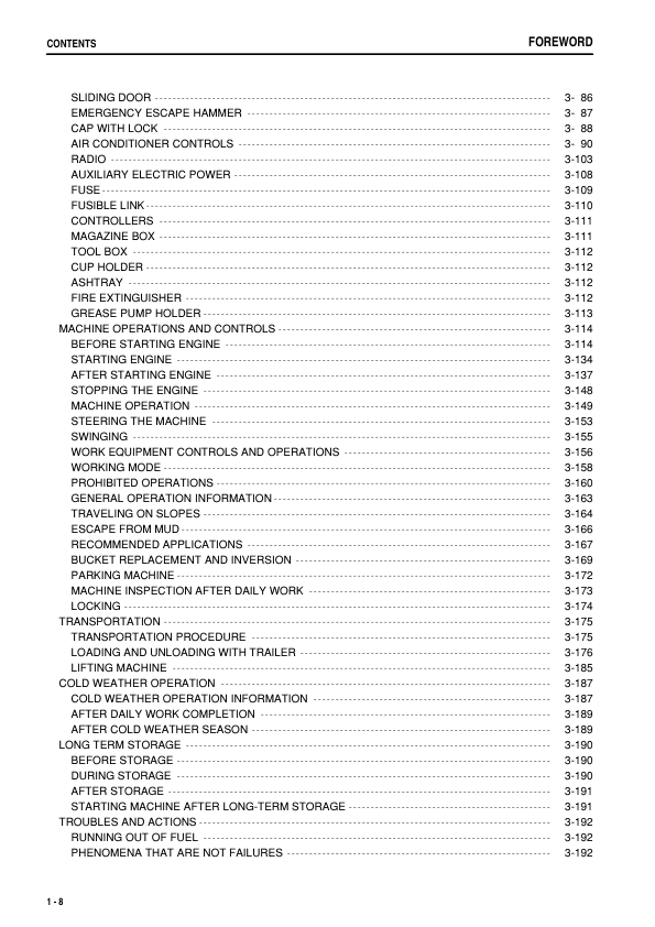 Komatsu PC228US-8 PC228USLC-8 Excavator Operation and Maintenance Manual SN 50001 and UP - Image 11