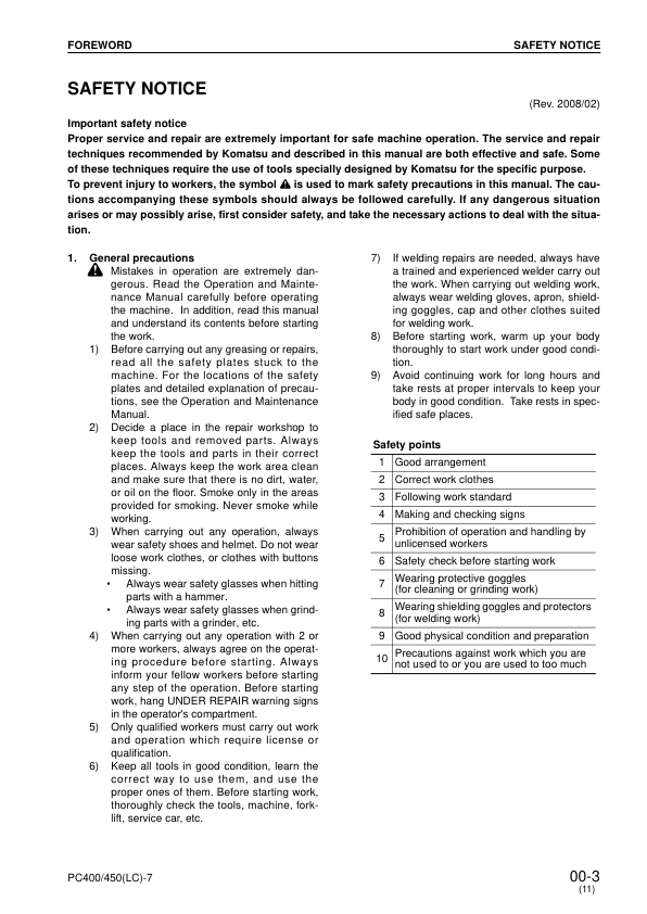Komatsu PC400 PC450 LC-7 Excavator Workshop Manual SN 50001 20001 and UP - Image 11
