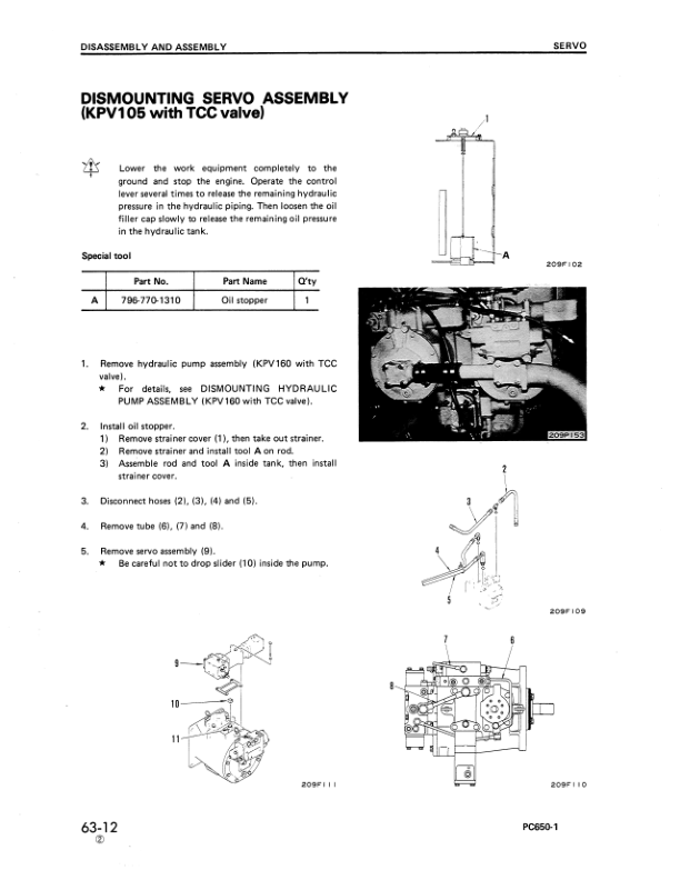 Komatsu PC650-1 Excavator Workshop Manual SN 10007 and UP - Image 8