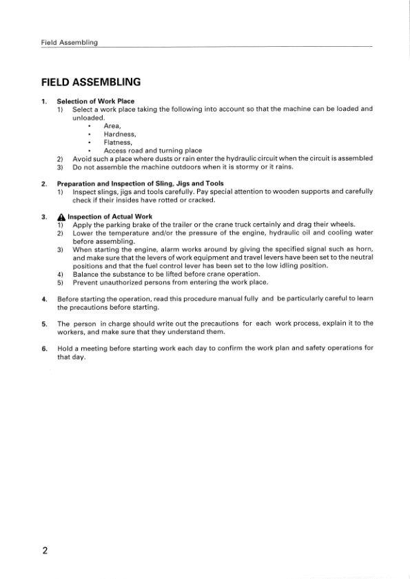 Komatsu PC750-6 SE-6 LC-6 PC800-6 SE-6 Excavator Field Assmbly Manual SN 11001 and UP - Image 7