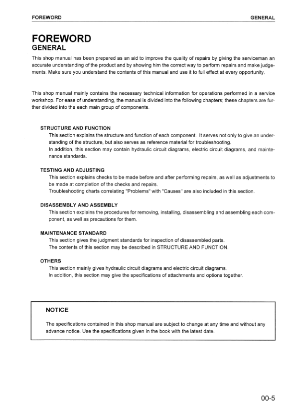 Komatsu PC78MR-6 Excavator Workshop Manual SN 1001 and UP - Image 11