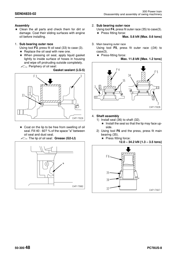 Komatsu PC78US-8 Excavator Workshop Manual SN 15001 and UP Printed Book - Image 18