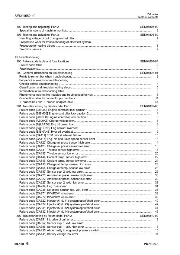 Komatsu PC78US-8 Excavator Workshop Manual SN 15001 and UP Printed Book - Image 10