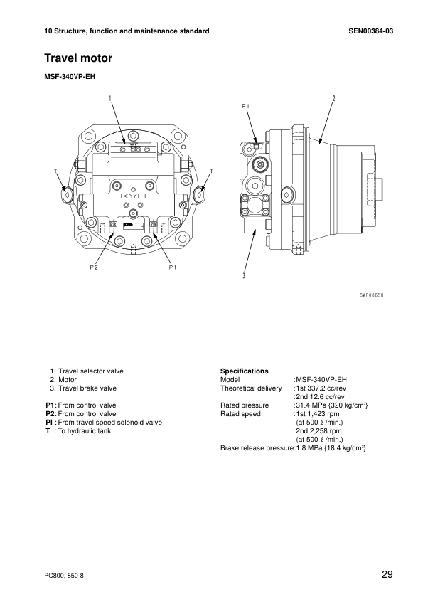 Komatsu PC800 LC SE-8 PC850 SE-8 Excavator Workshop Manual SN 50001 10001 and UP SEN0037312 Printed Book - Image 12